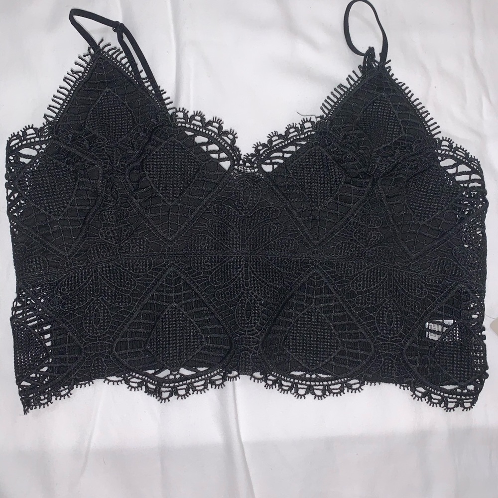 black bralette top